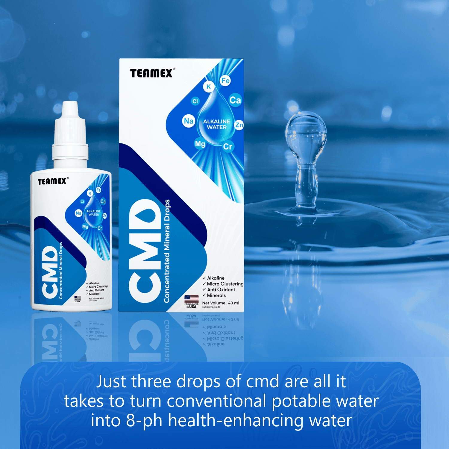 CMD Water Drop, Concentrated Mineral Drops, Alkaline Water – image 2